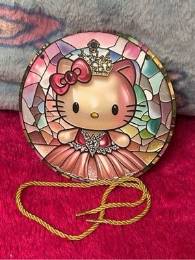 Hello Kitty stained glass wall art